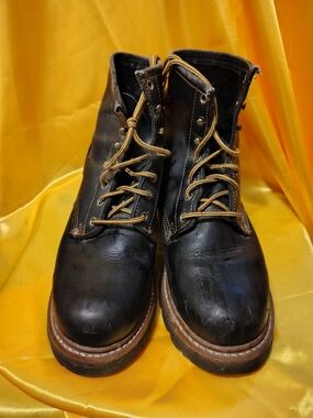 Sketchers Men's Black Work Boots with Contrast Laces